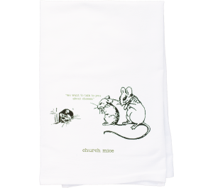 Church Mice Flour Sack Kitchen Tea Towel
